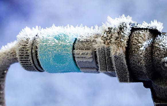 rv heated hose connected to spout